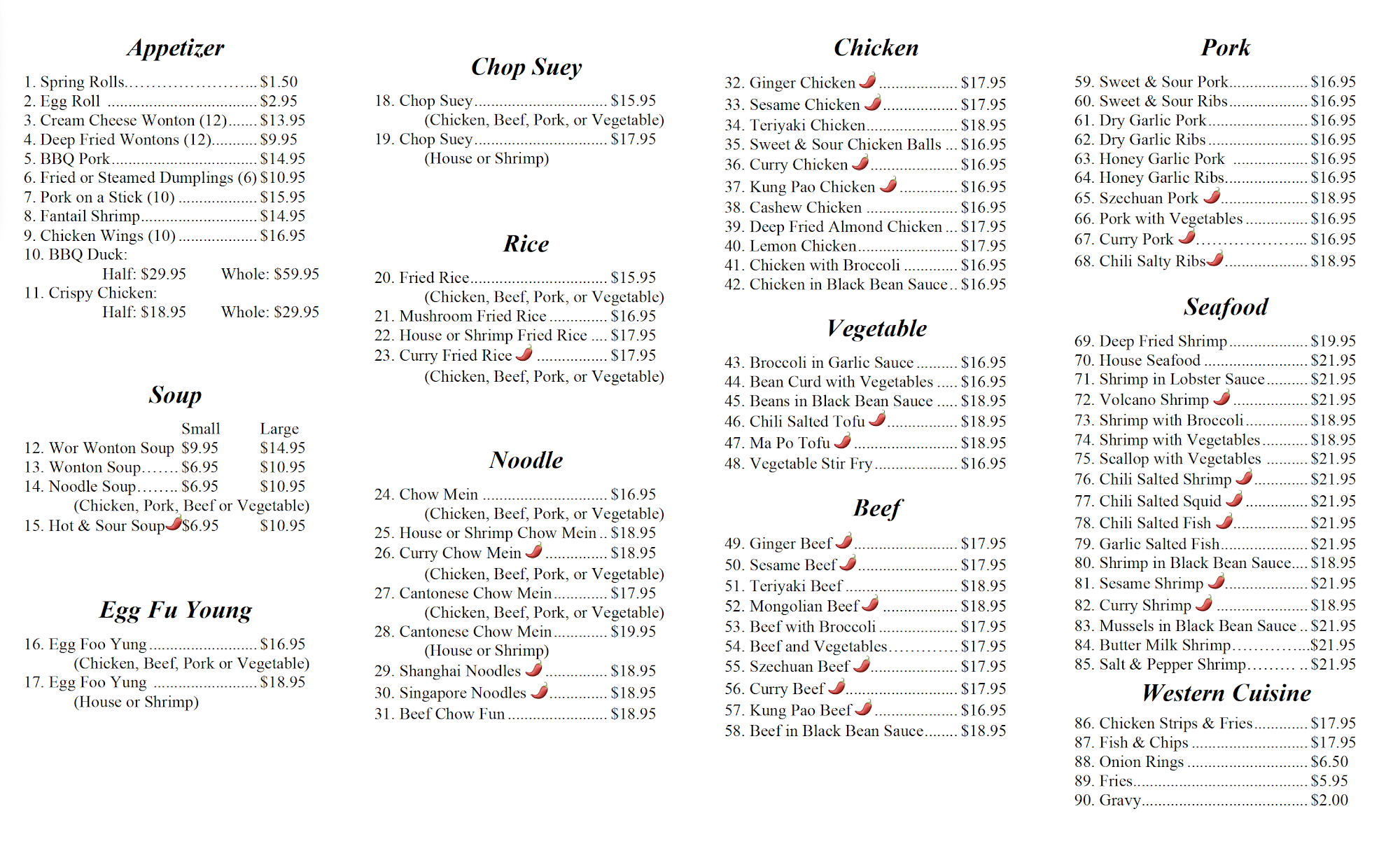 Green Pepper Cafe Menu
