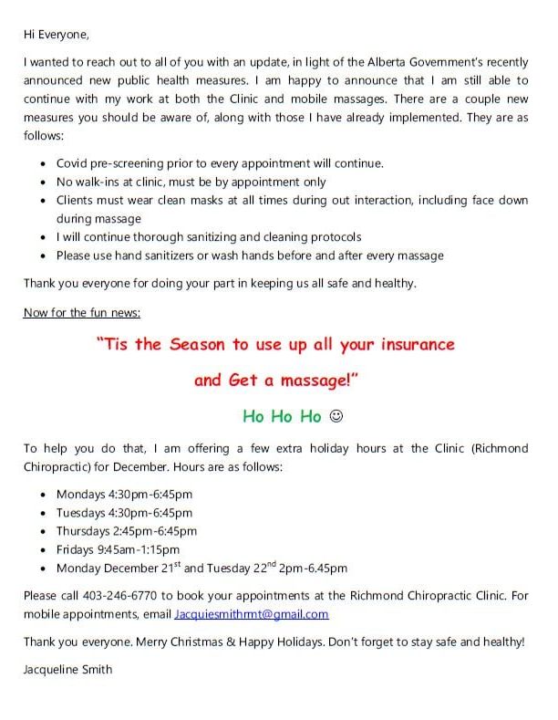 Jacqueline Espanioli Registered Massage Therapist