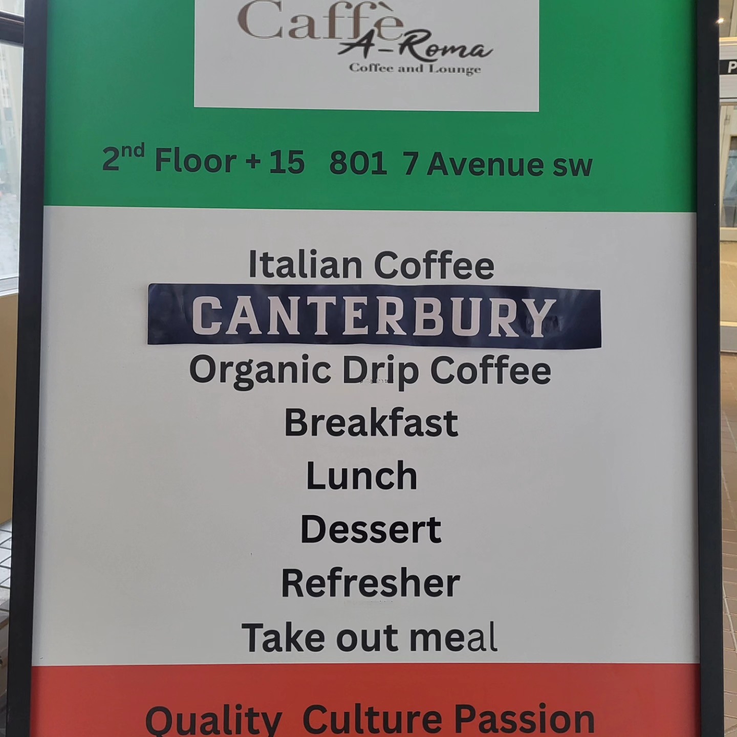 Caffe' A-Roma: Coffee&Lounge +15 Nexen Building. Entrance on 801 building 2 floor. Menu