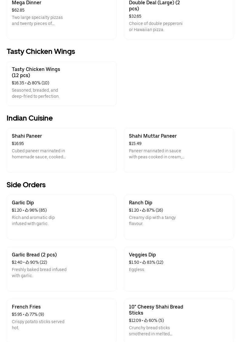 Chef's Pizza 2 For 1 Menu