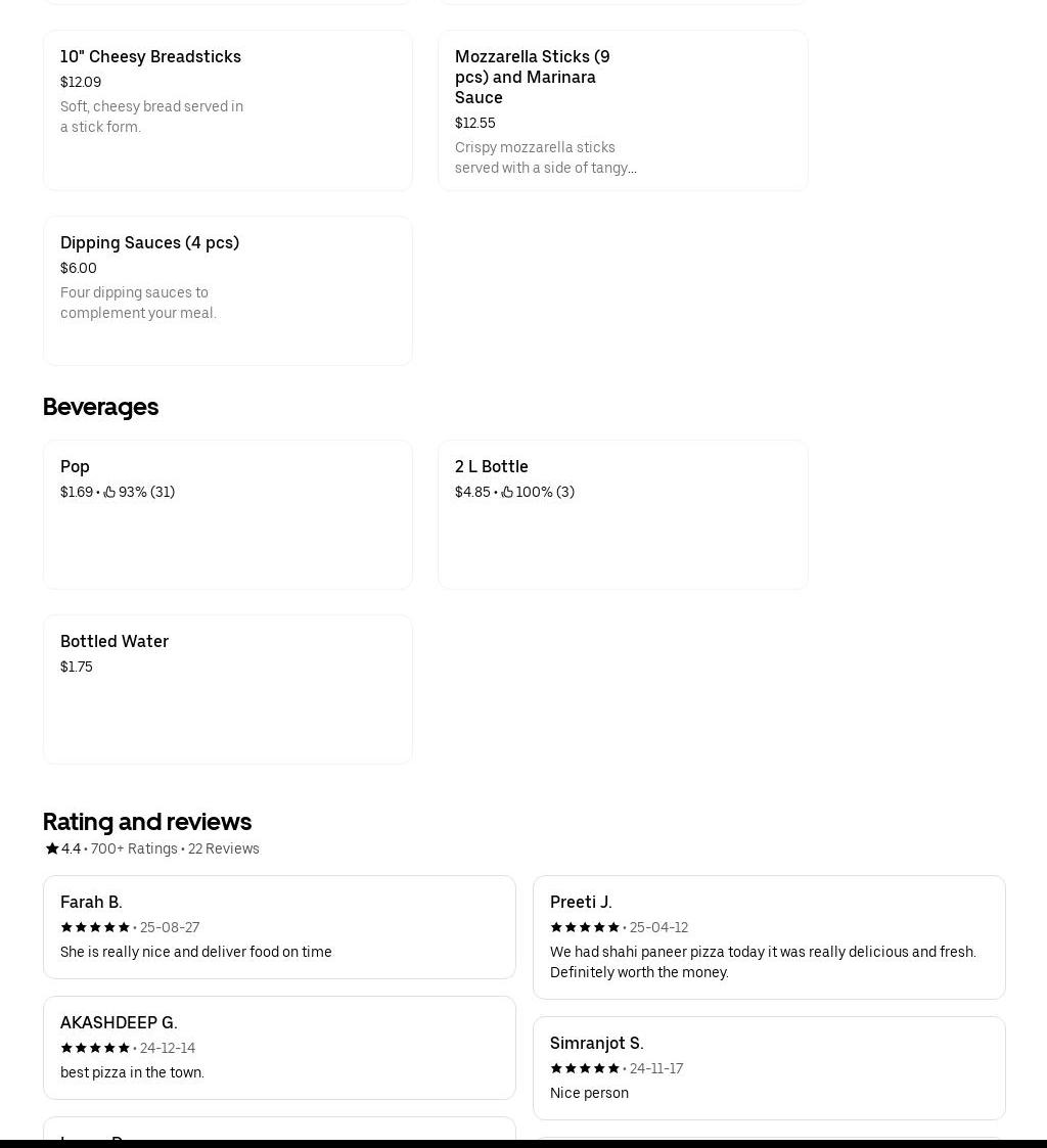 Chef's Pizza 2 For 1 Menu