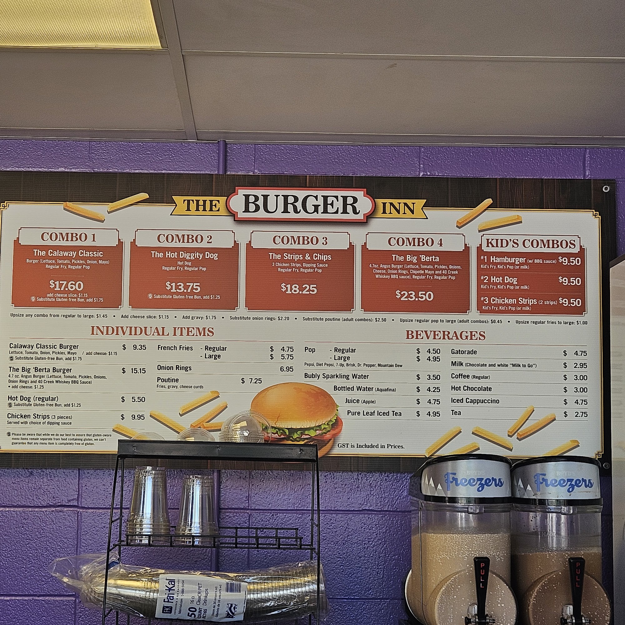The Burger Inn Menu
