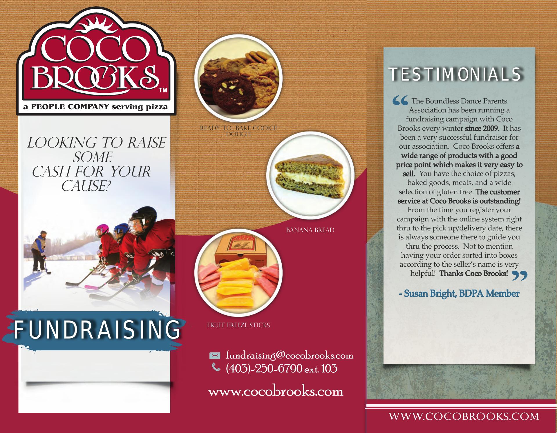 Coco Brooks Fundraising Menu