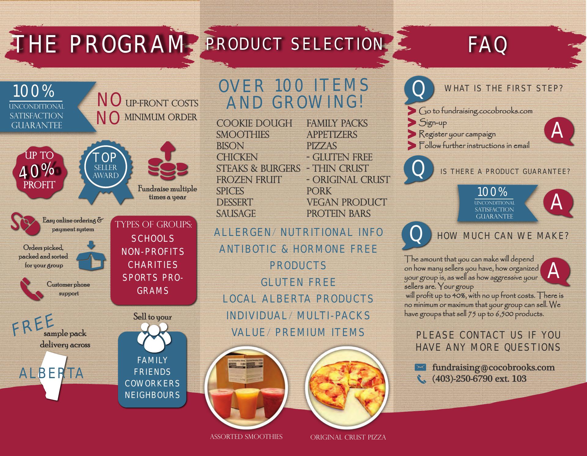 Coco Brooks Fundraising Menu