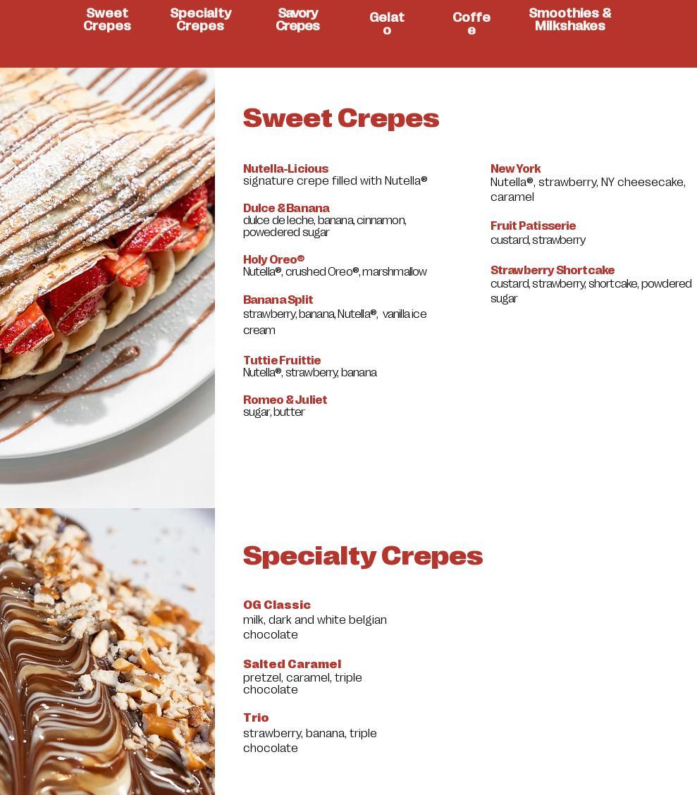 Crepe Delicious Menu