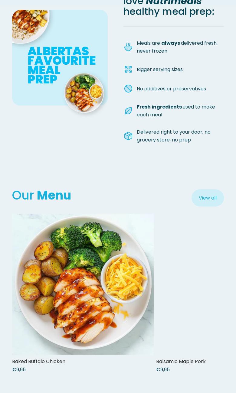 Nutrimeals - Meal Prep Menu