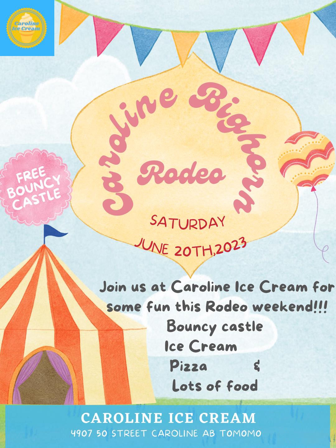 Caroline Ice Cream Shoppe Menu