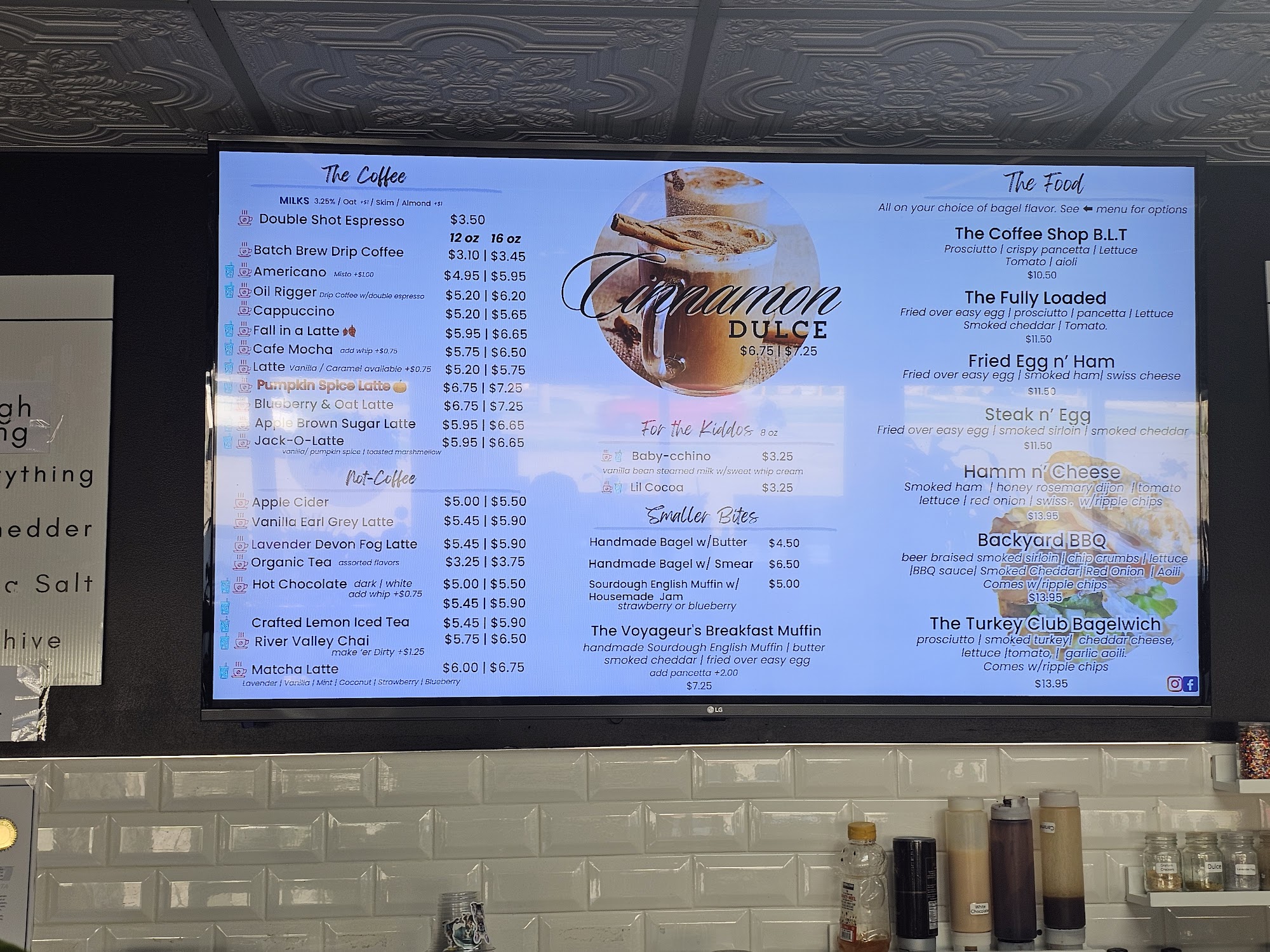 The Coffee Shop in Devon Menu