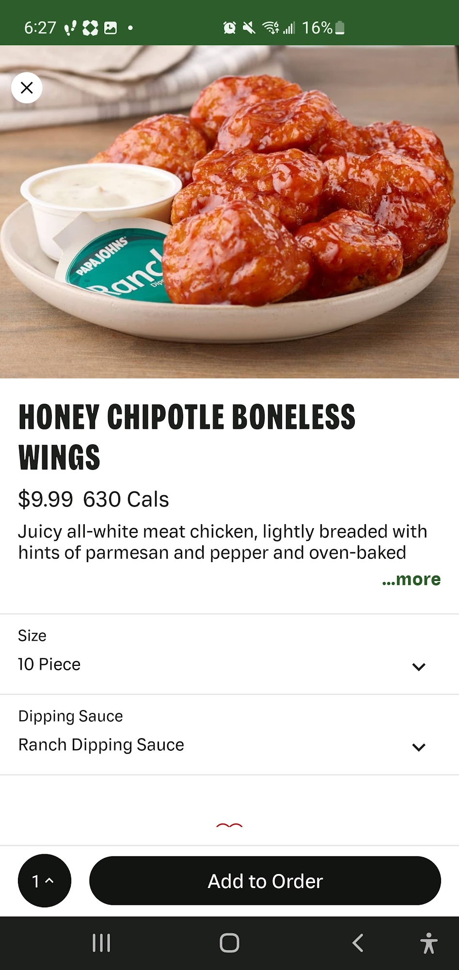 Papa Johns Pizza Menu