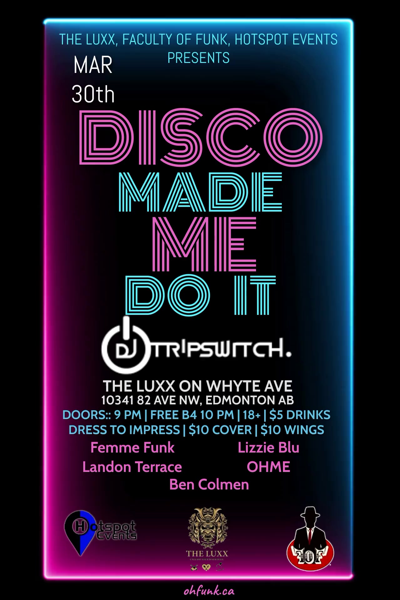 The Hotspot Events Menu