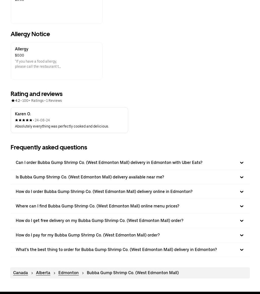 Orleans BBQ Chicken Menu