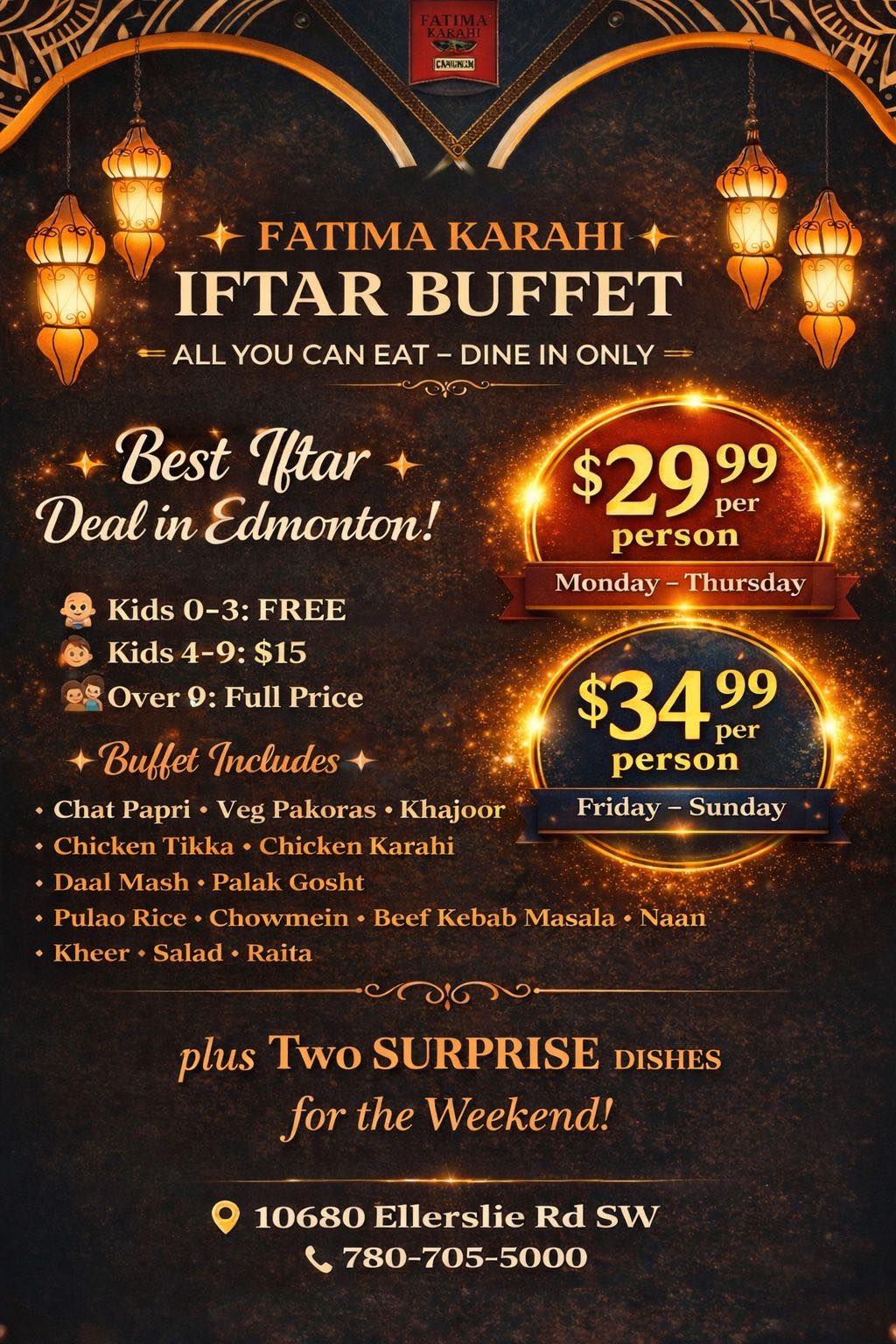 Fatima Karahi Corner - Edmonton Menu