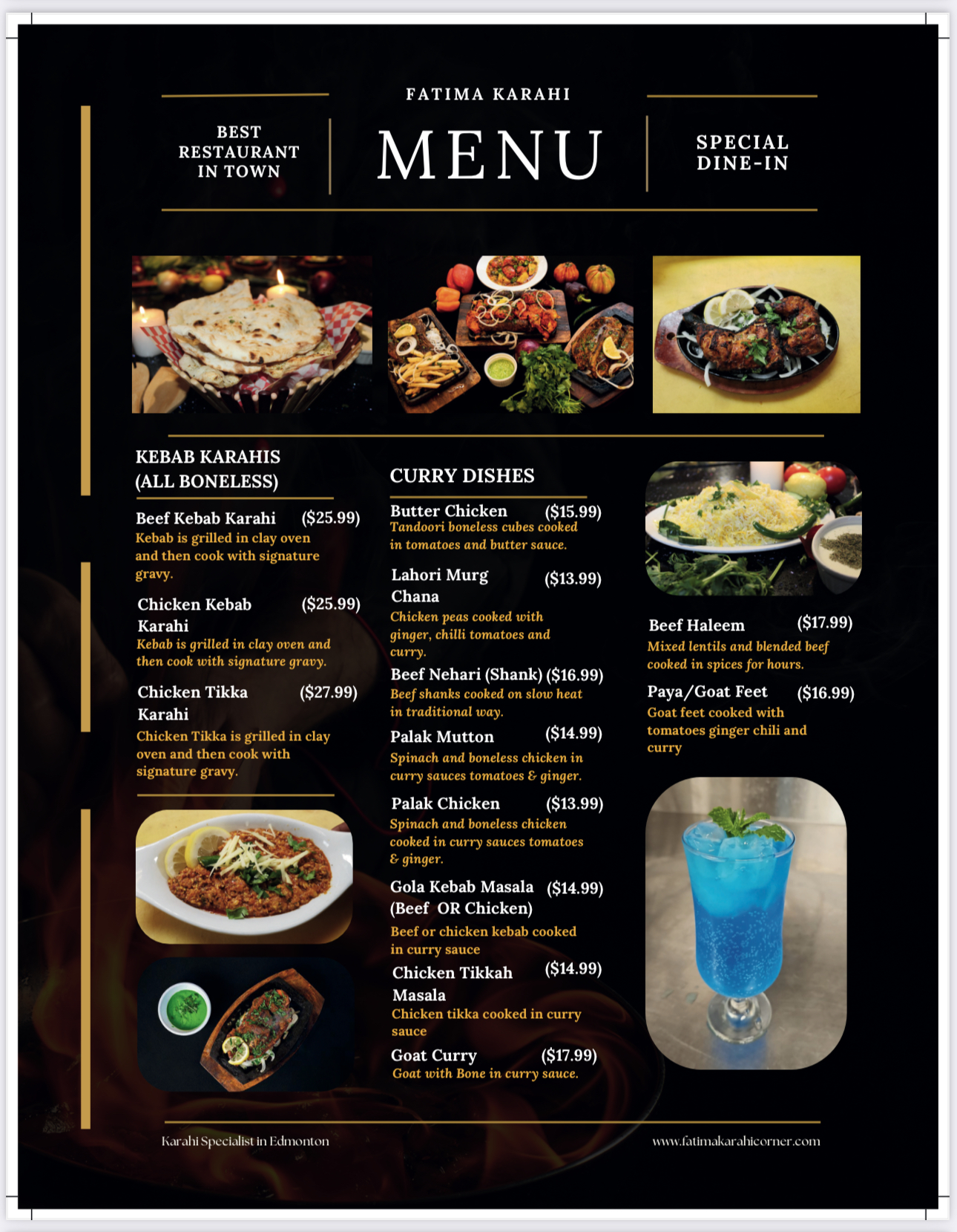 Fatima Karahi Corner - Edmonton Menu