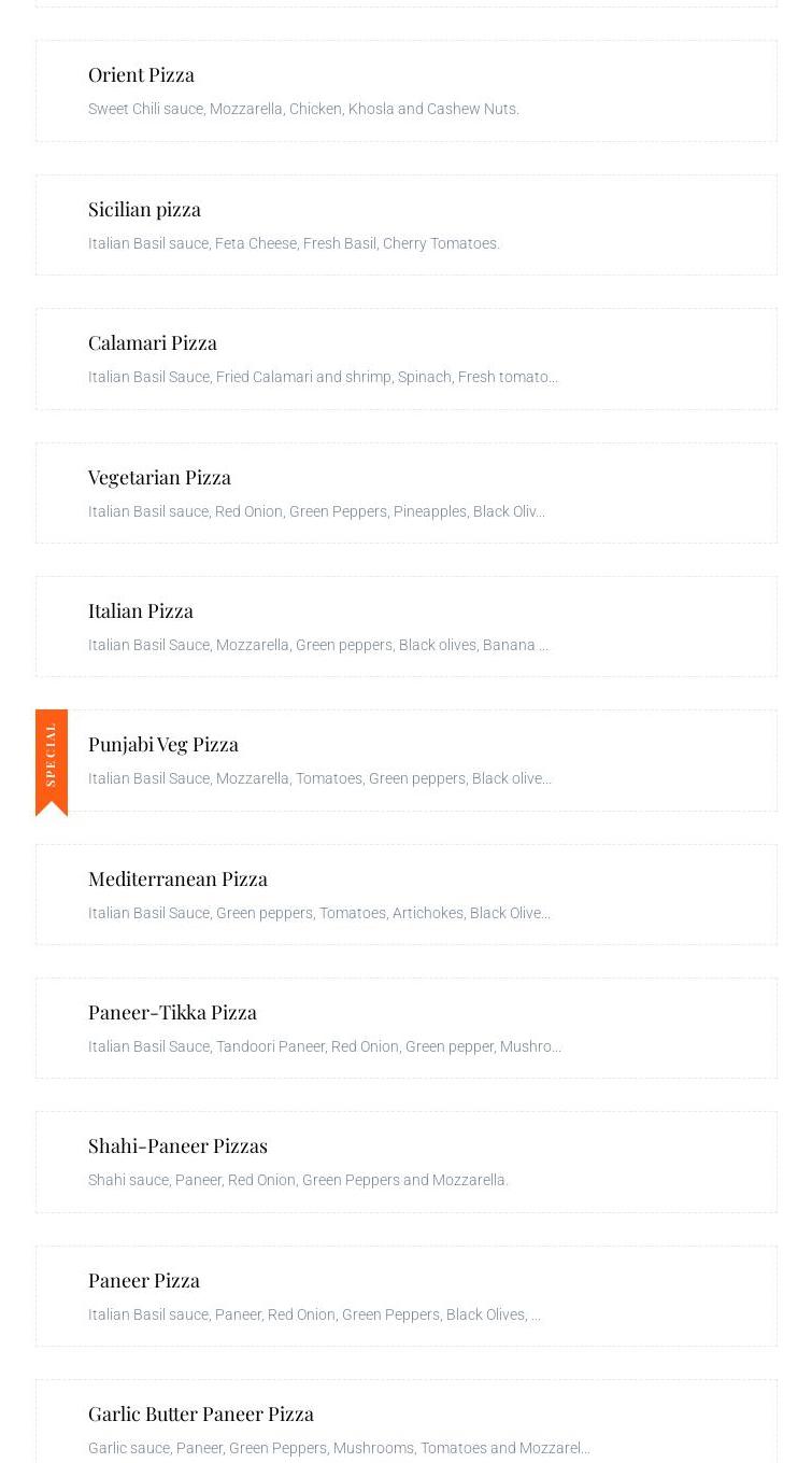 Desi Boy’z Pizza Menu