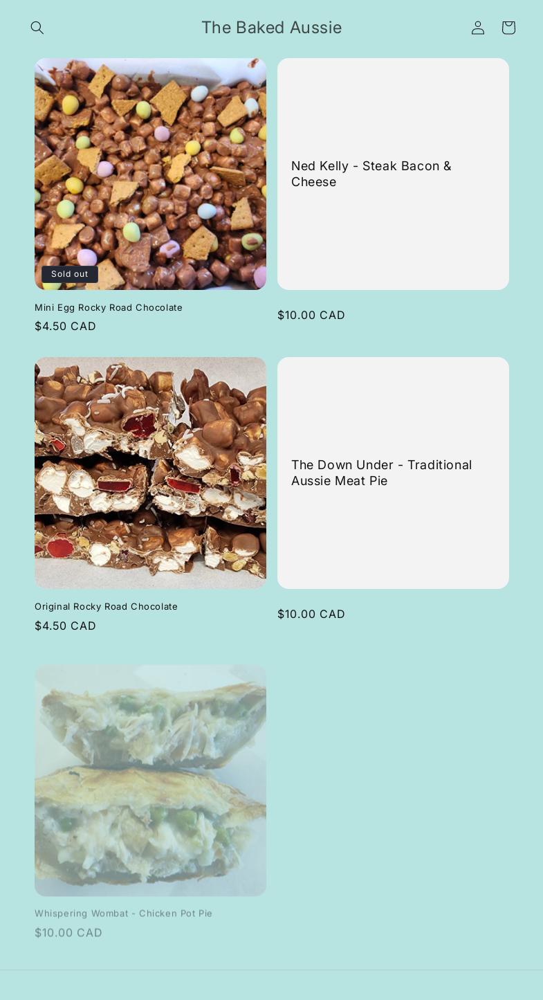 The Baked Aussie Menu