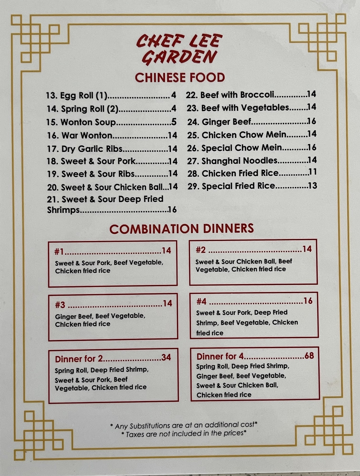 Chef Lee Garden 4922 50 St, Holden