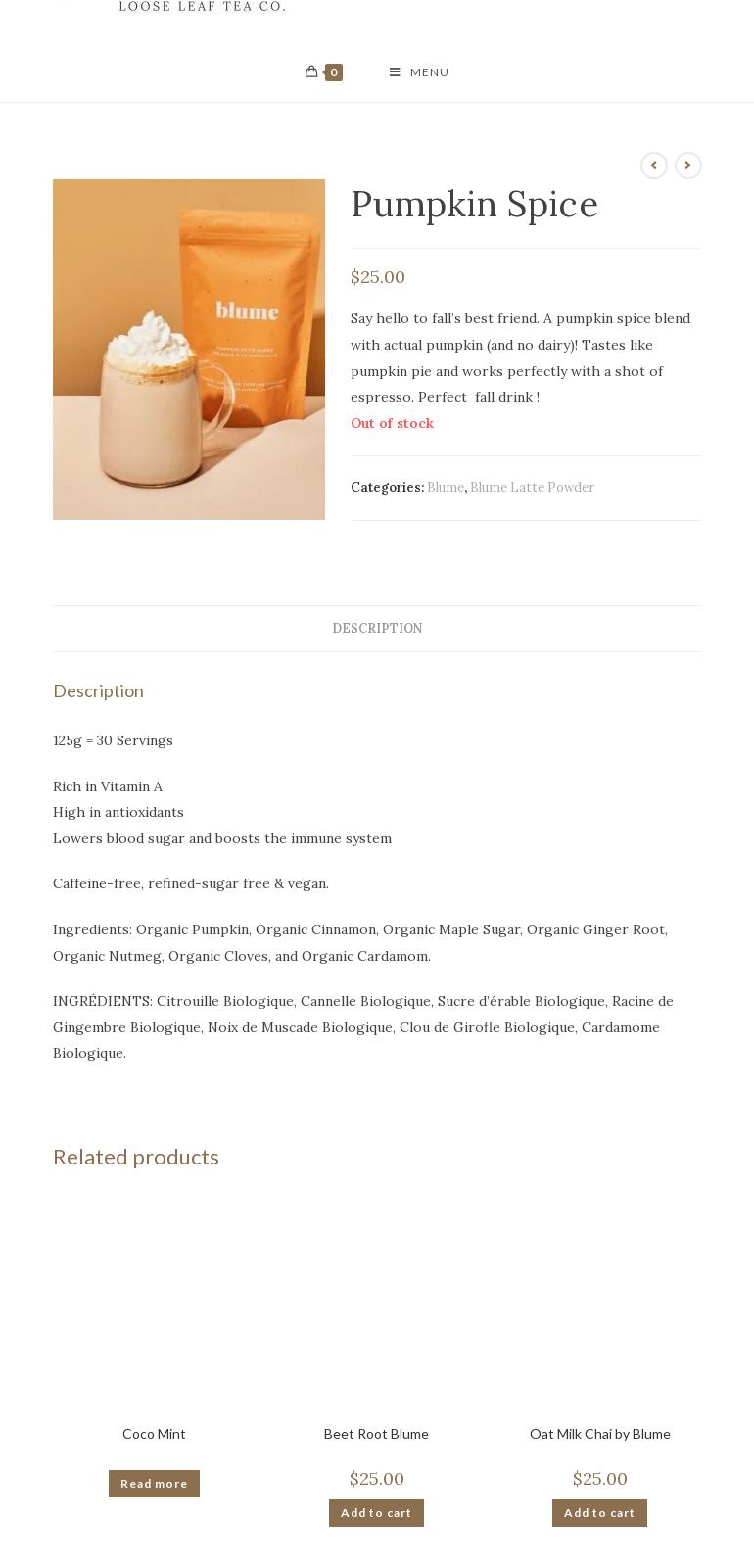 Siplicious Inc. Menu