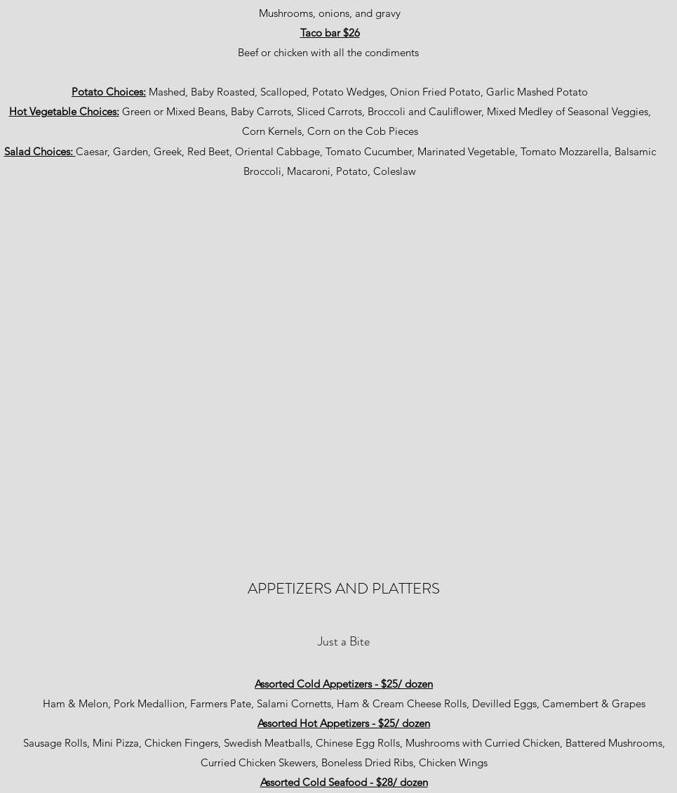 Remi's Catering Menu