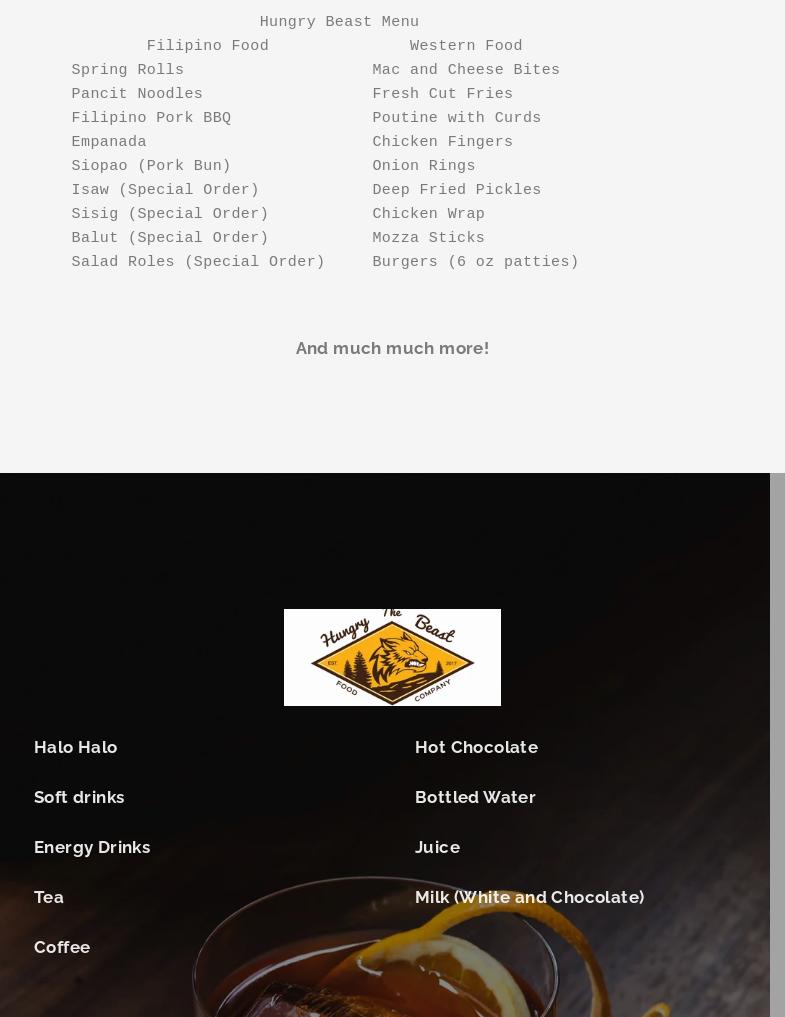 Hungry Beast Menu