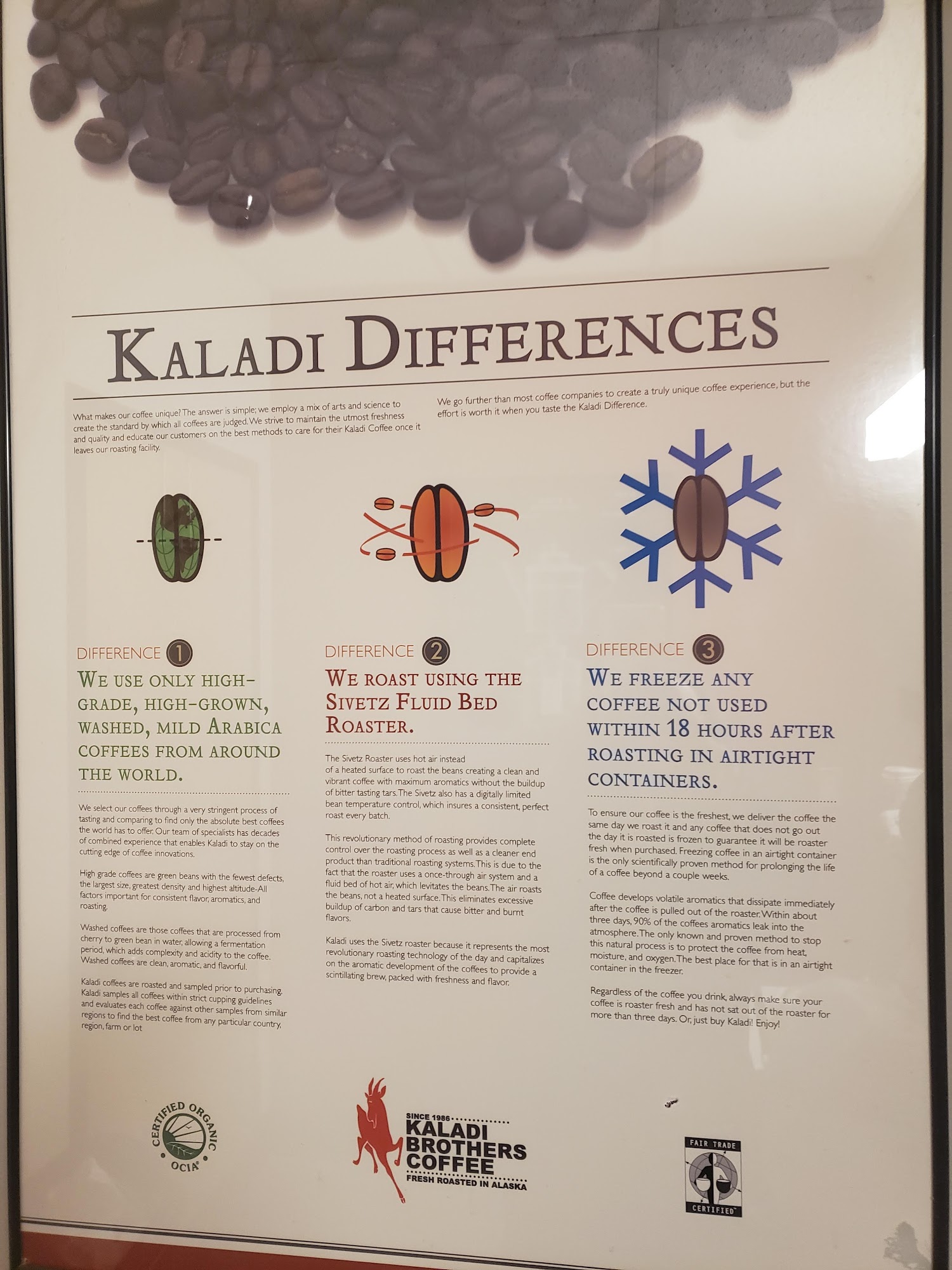 Kaladi Brothers Coffee Menu