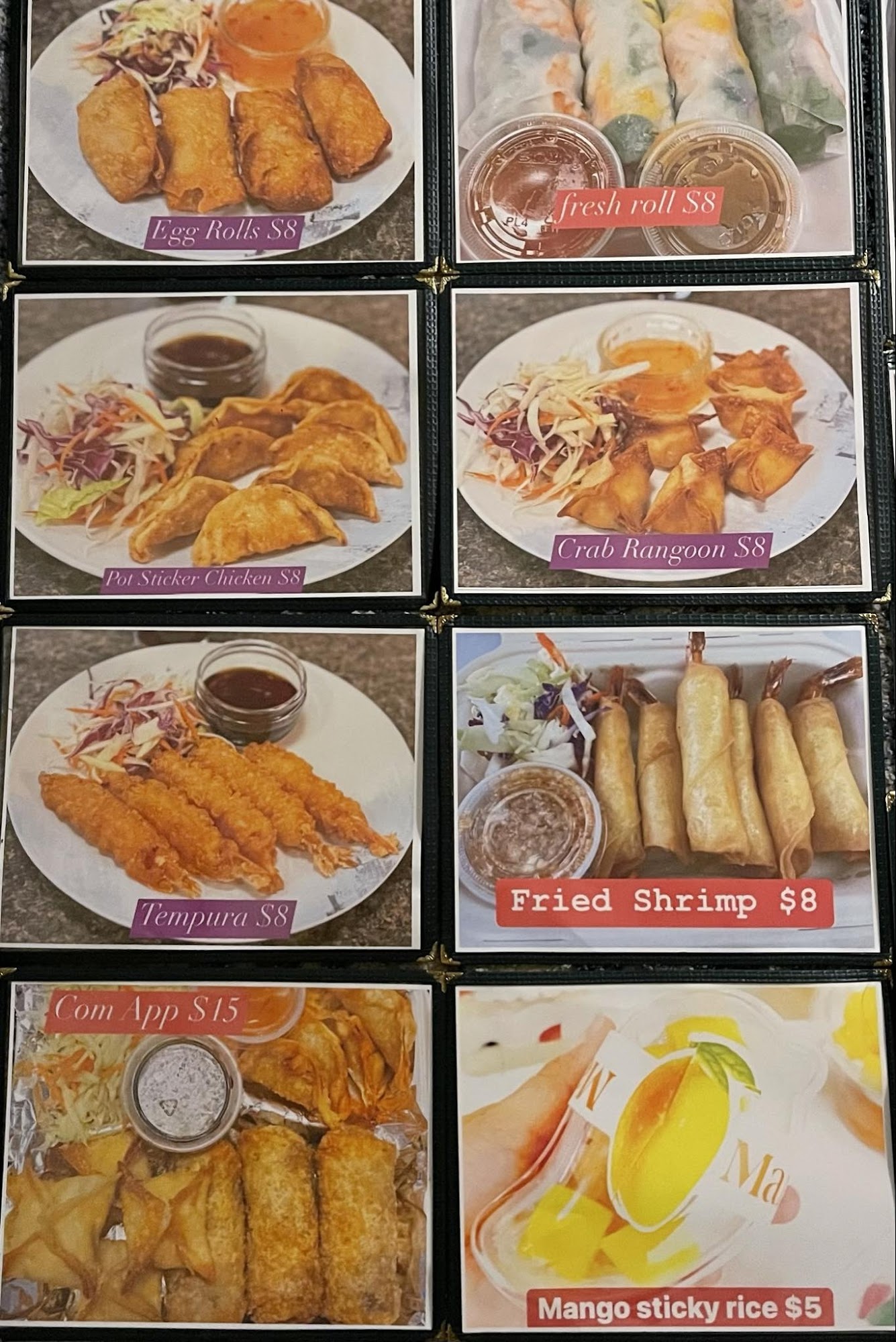 Tippy Thai Food Menu