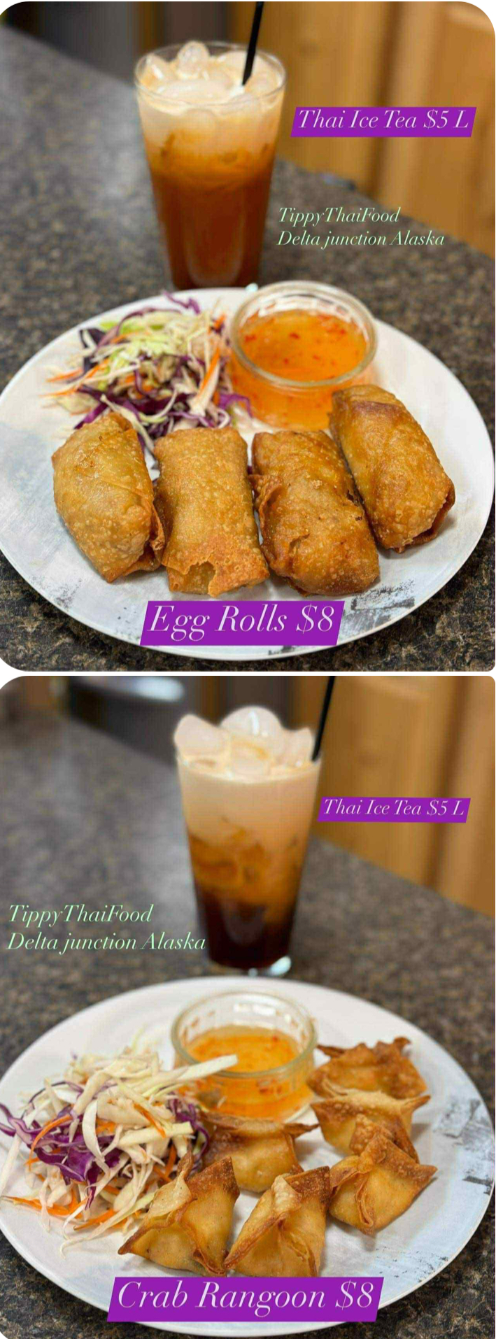 Tippy Thai Food Menu