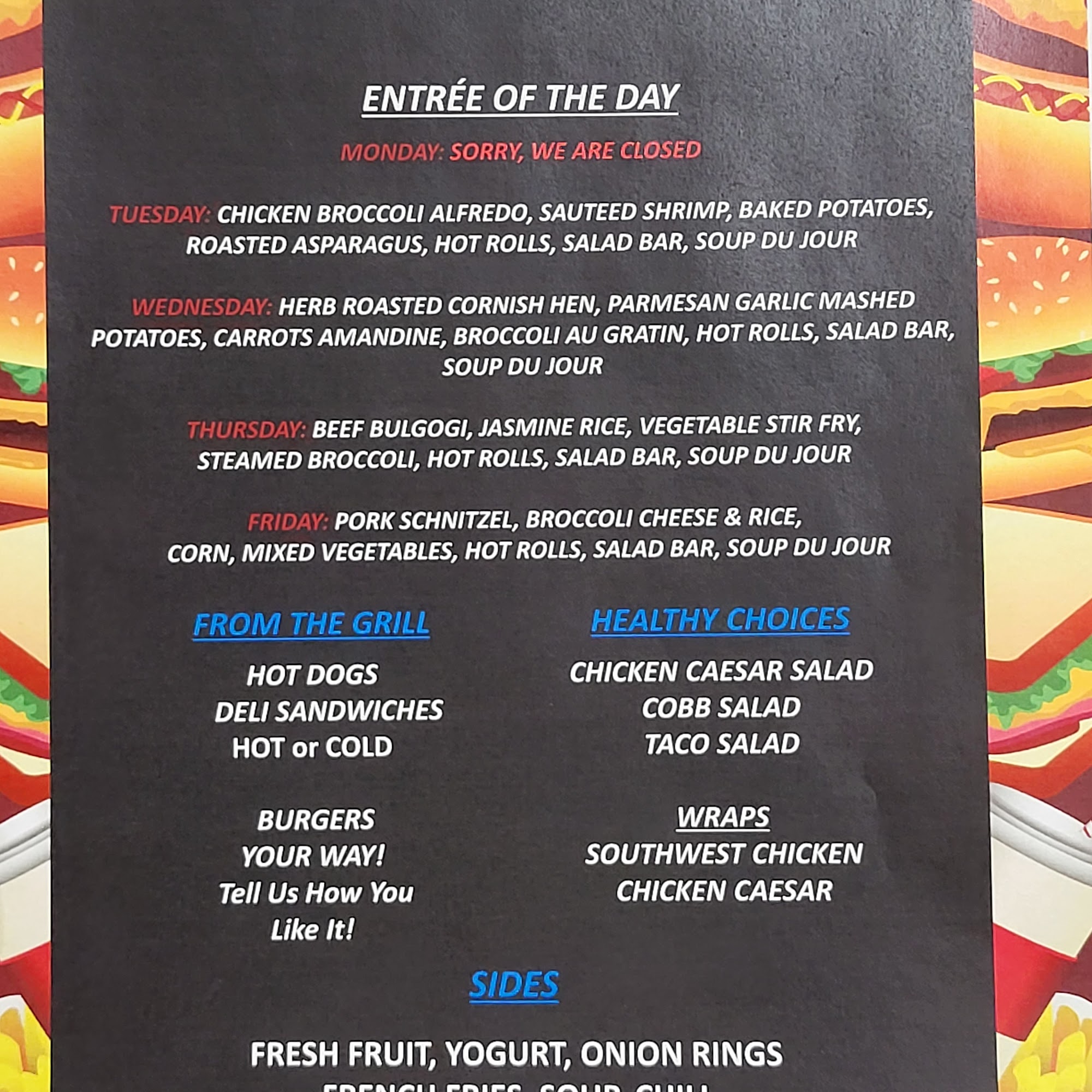 DFAC Menu