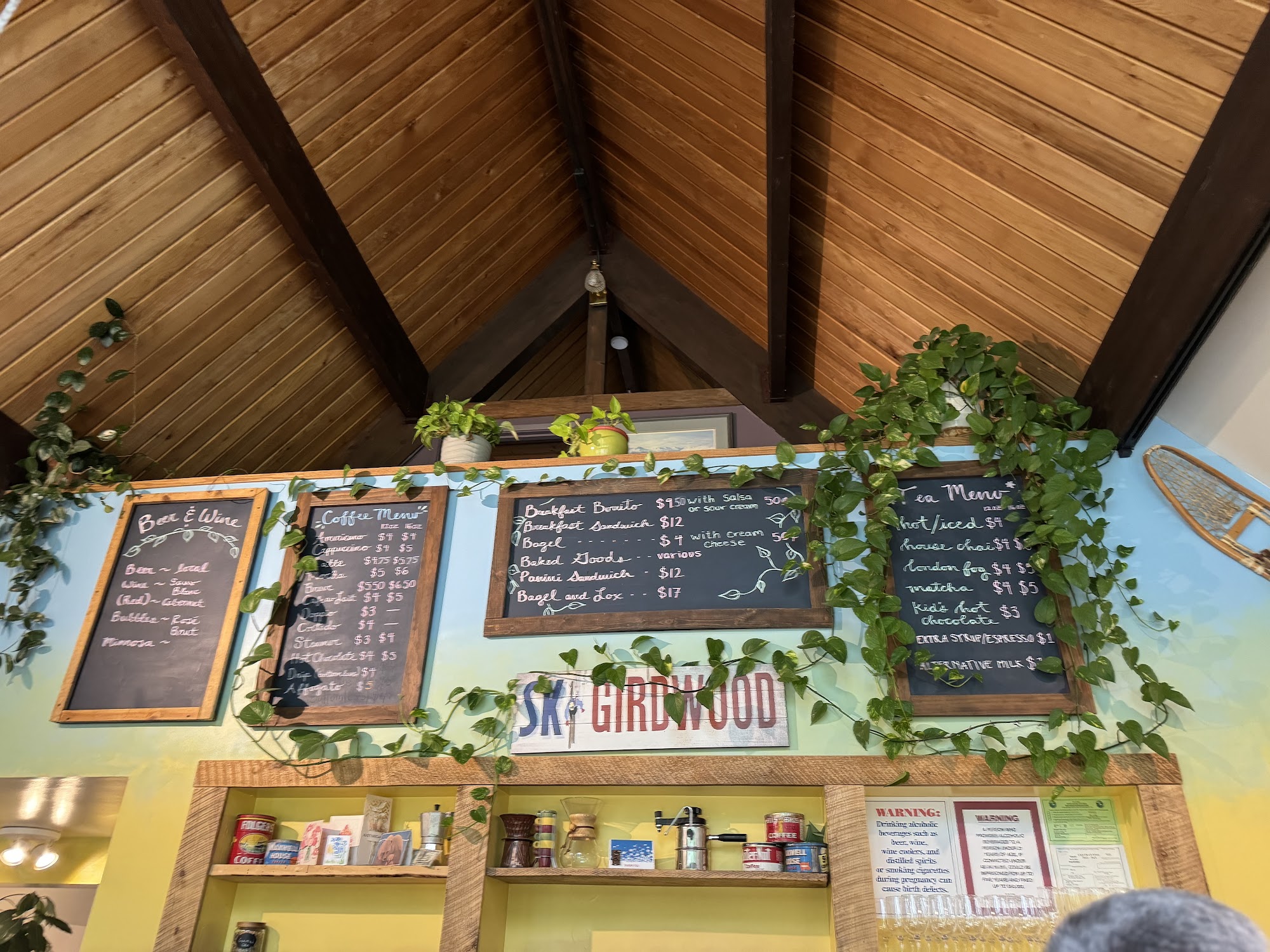 Alpenglow Coffeehouse Menu