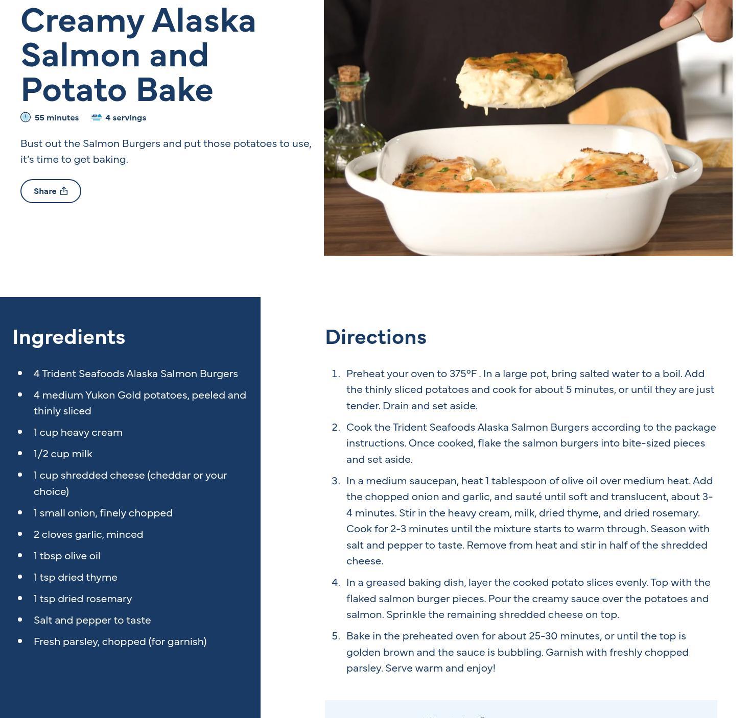 Trident Seafoods Corporation Menu