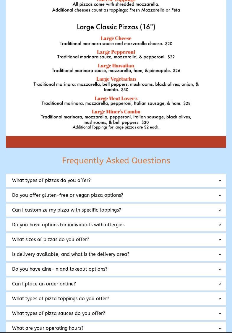 Howling Wolf Espresso Menu