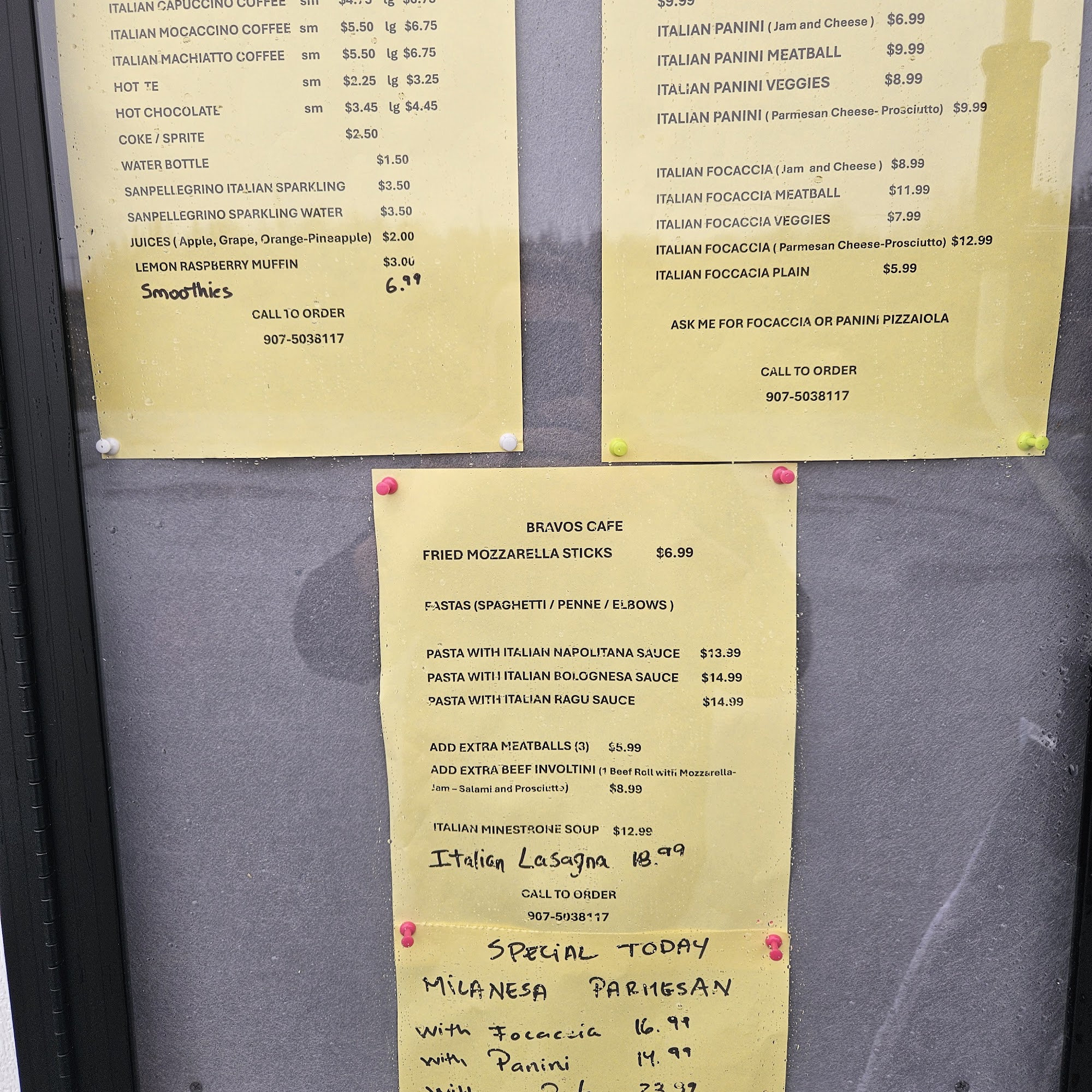 Bravos Café Menu