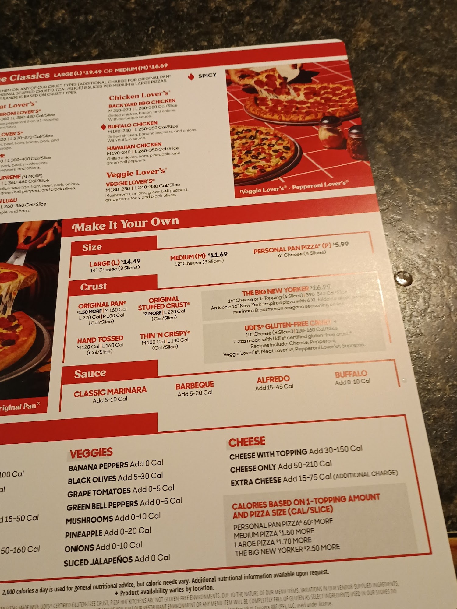 Pizza Hut Menu