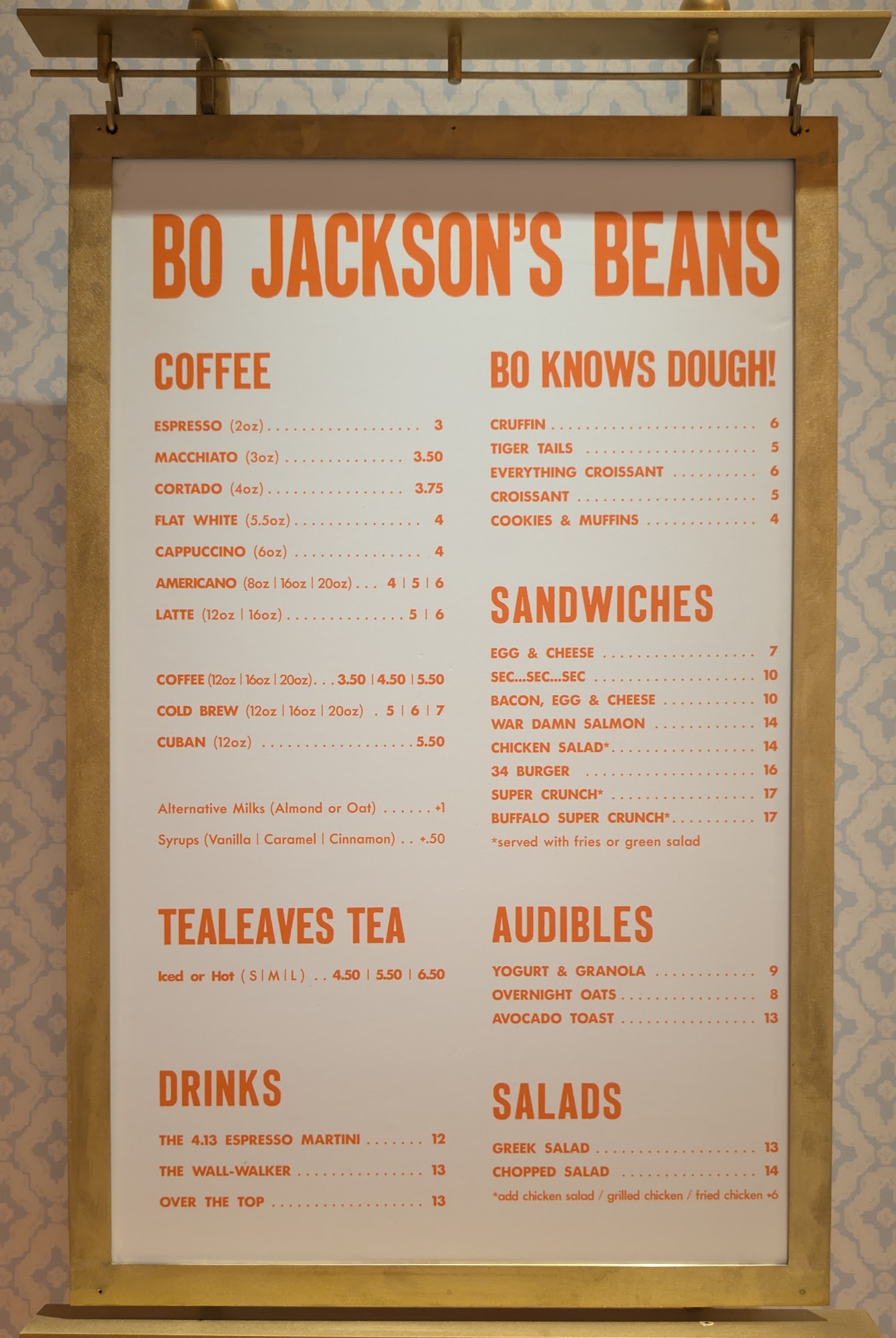 Bo Jackson’s Beans Menu