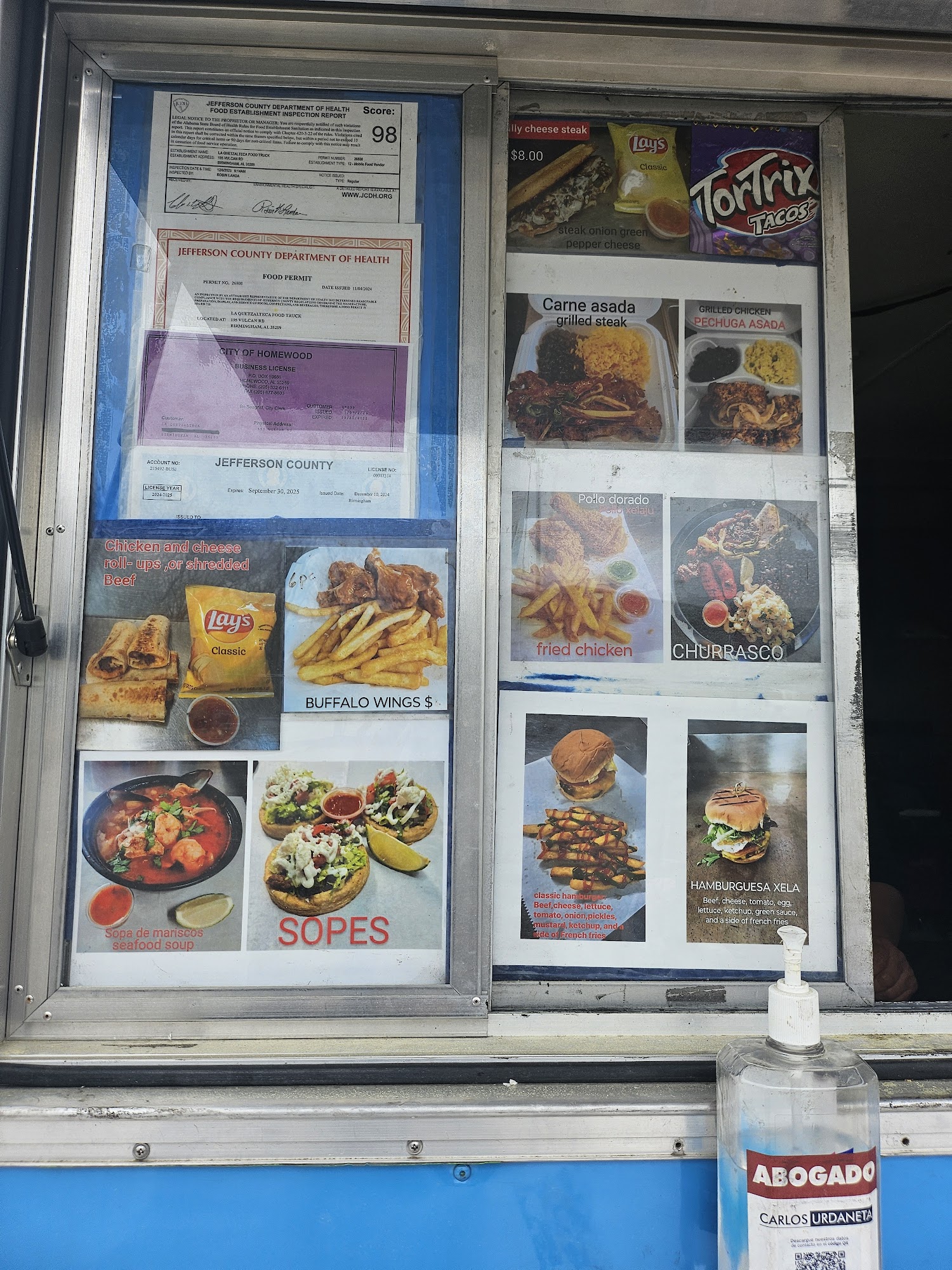 La Quetzalteca taco truck Menu