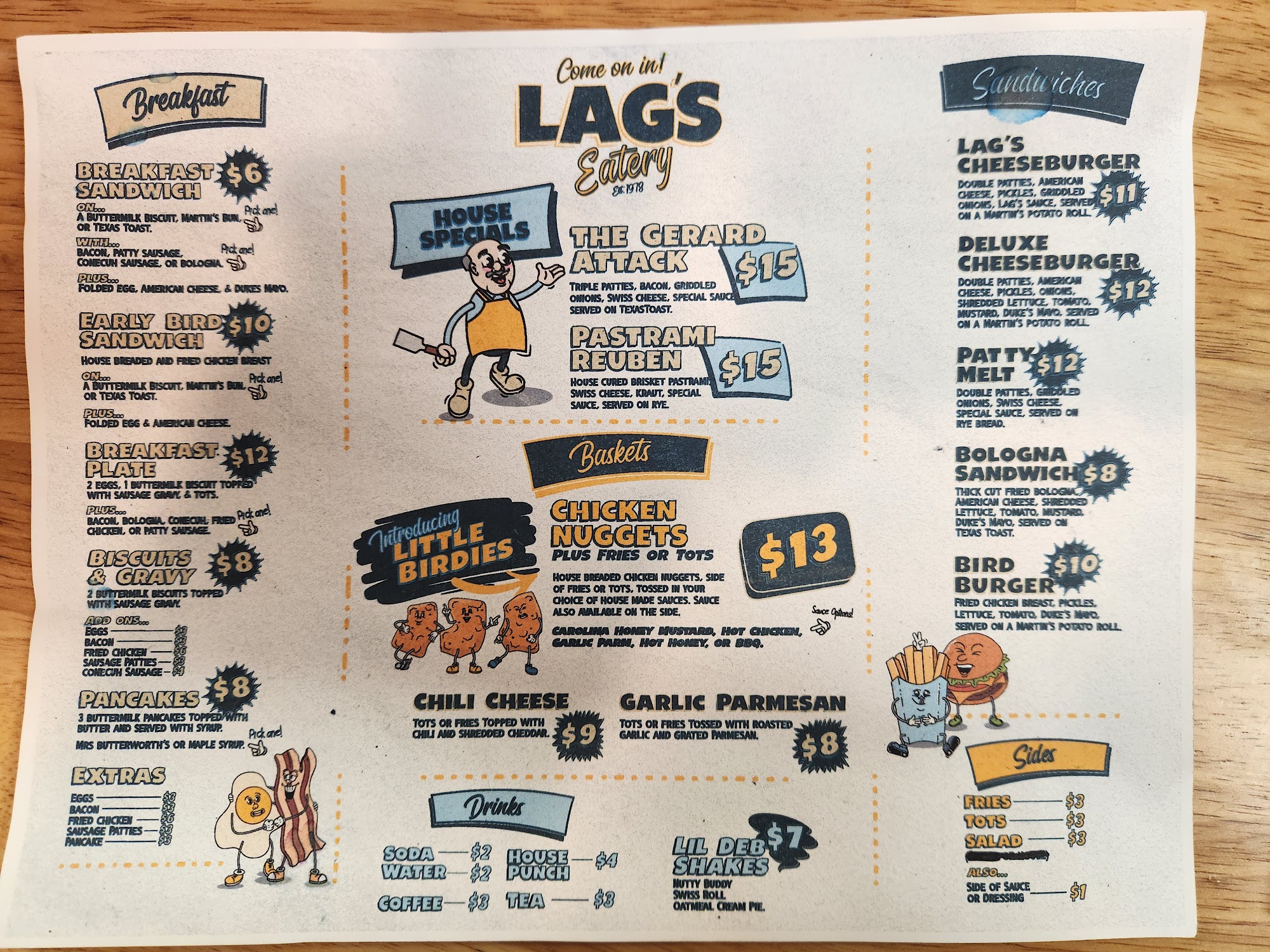 Lag's Eatery Menu