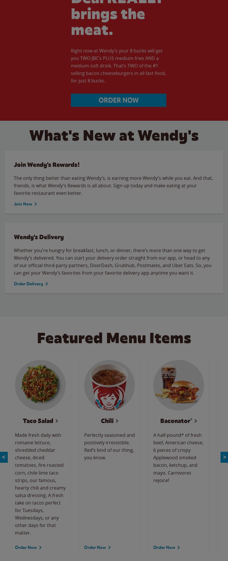 Wendy's Menu