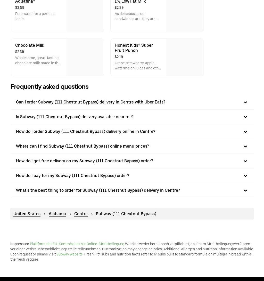 Cedar Bluff Coffee & Nutrition Menu