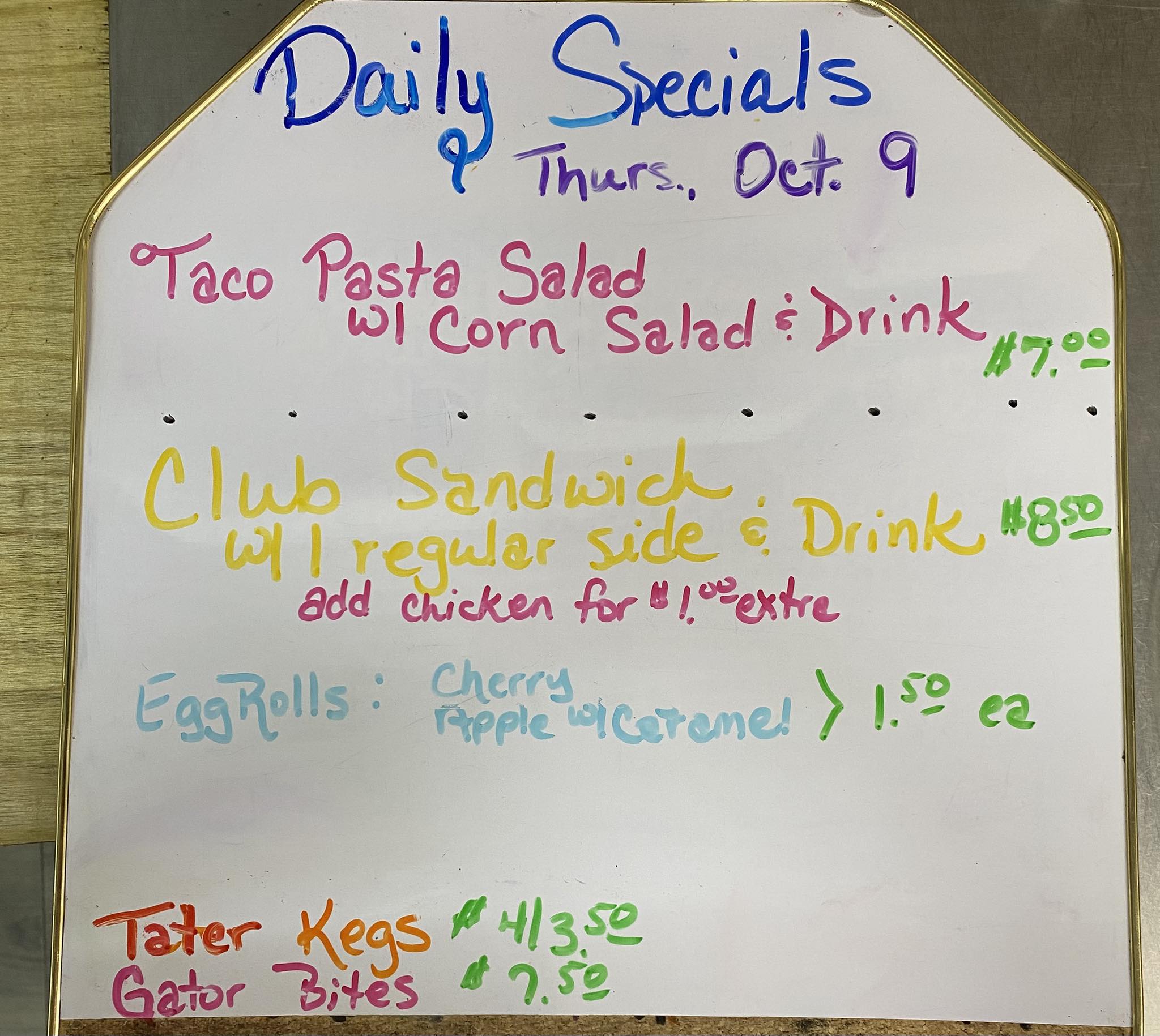 Buster's Drive-Up Menu