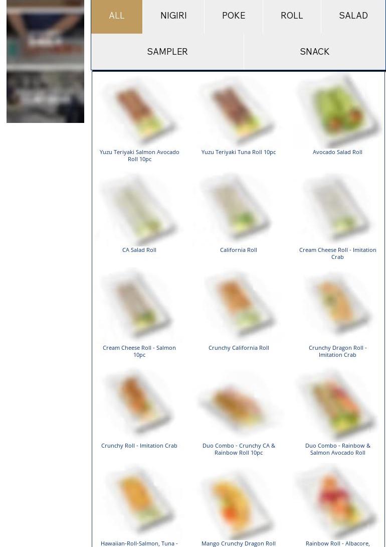 ZENSHI Handcrafted Sushi Menu