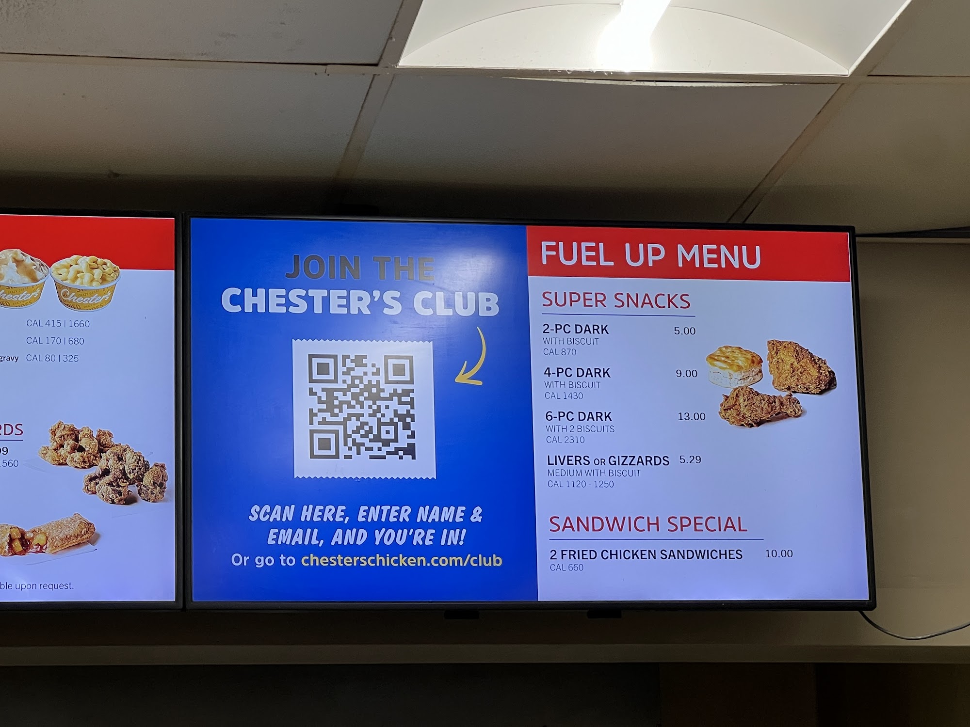 Chester's Chicken Menu