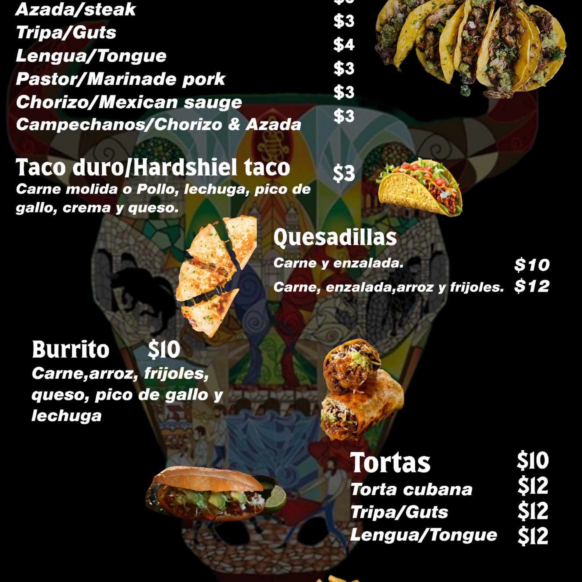 Taquería Salvatierra Menu