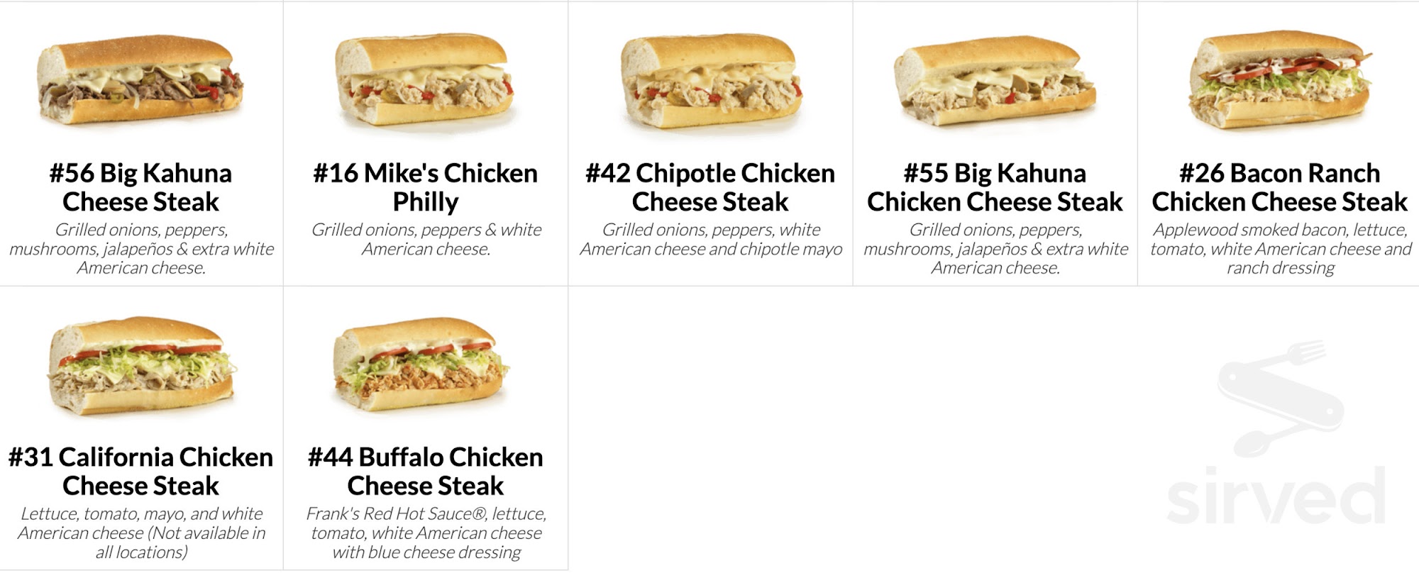 Jersey Mike's Subs Menu