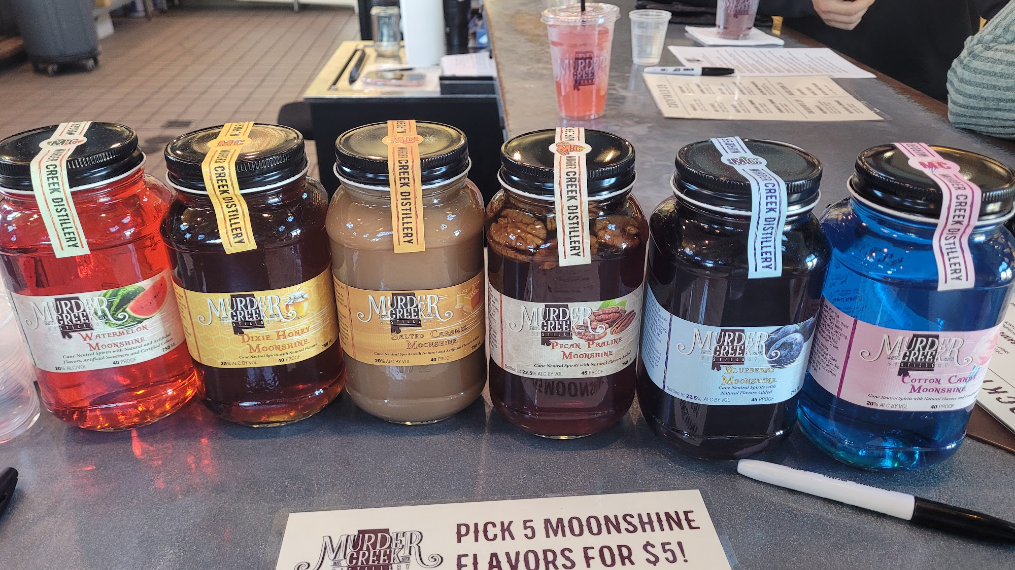 Murder Creek Distillery Menu