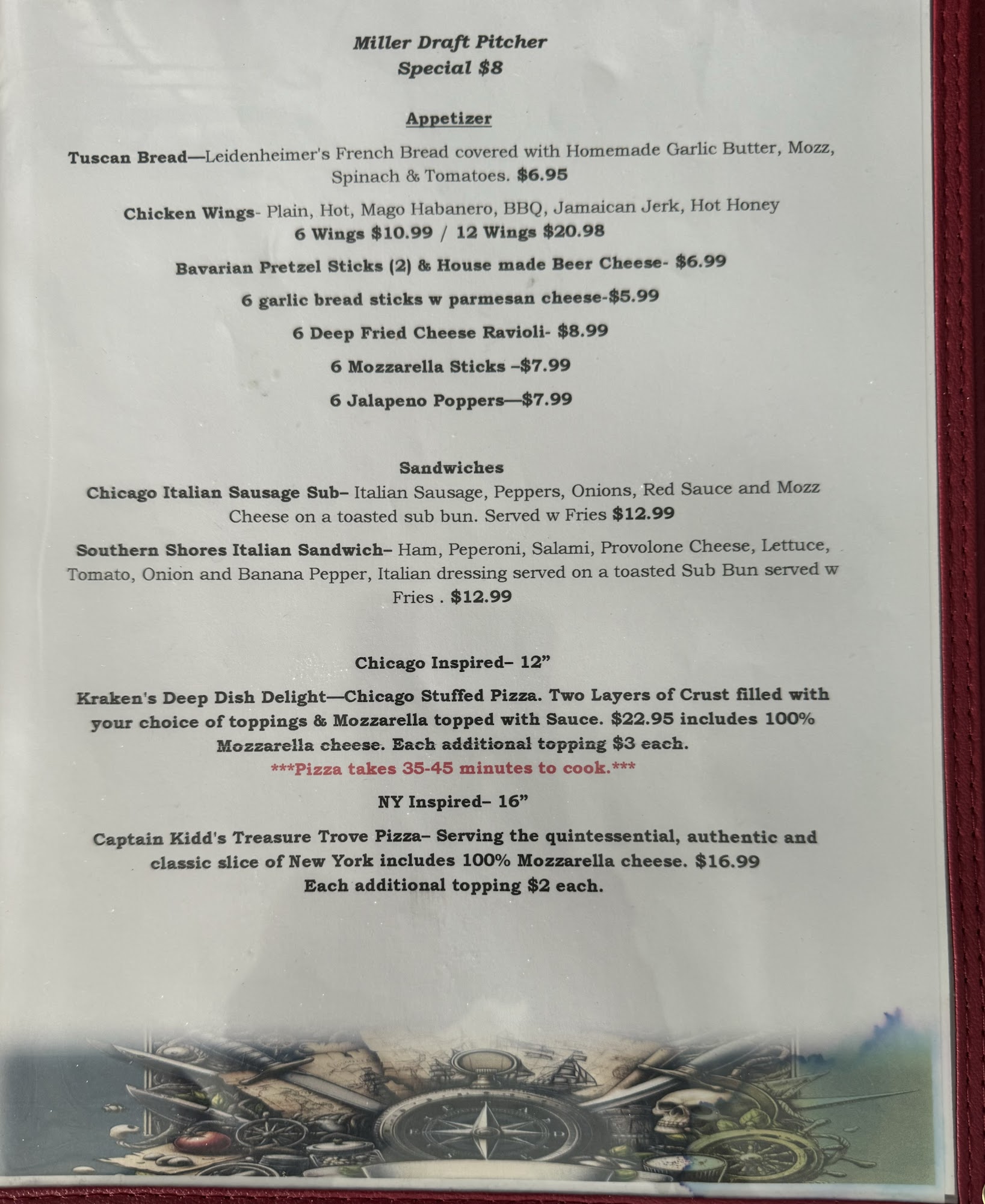 Scallywags Pizza Menu