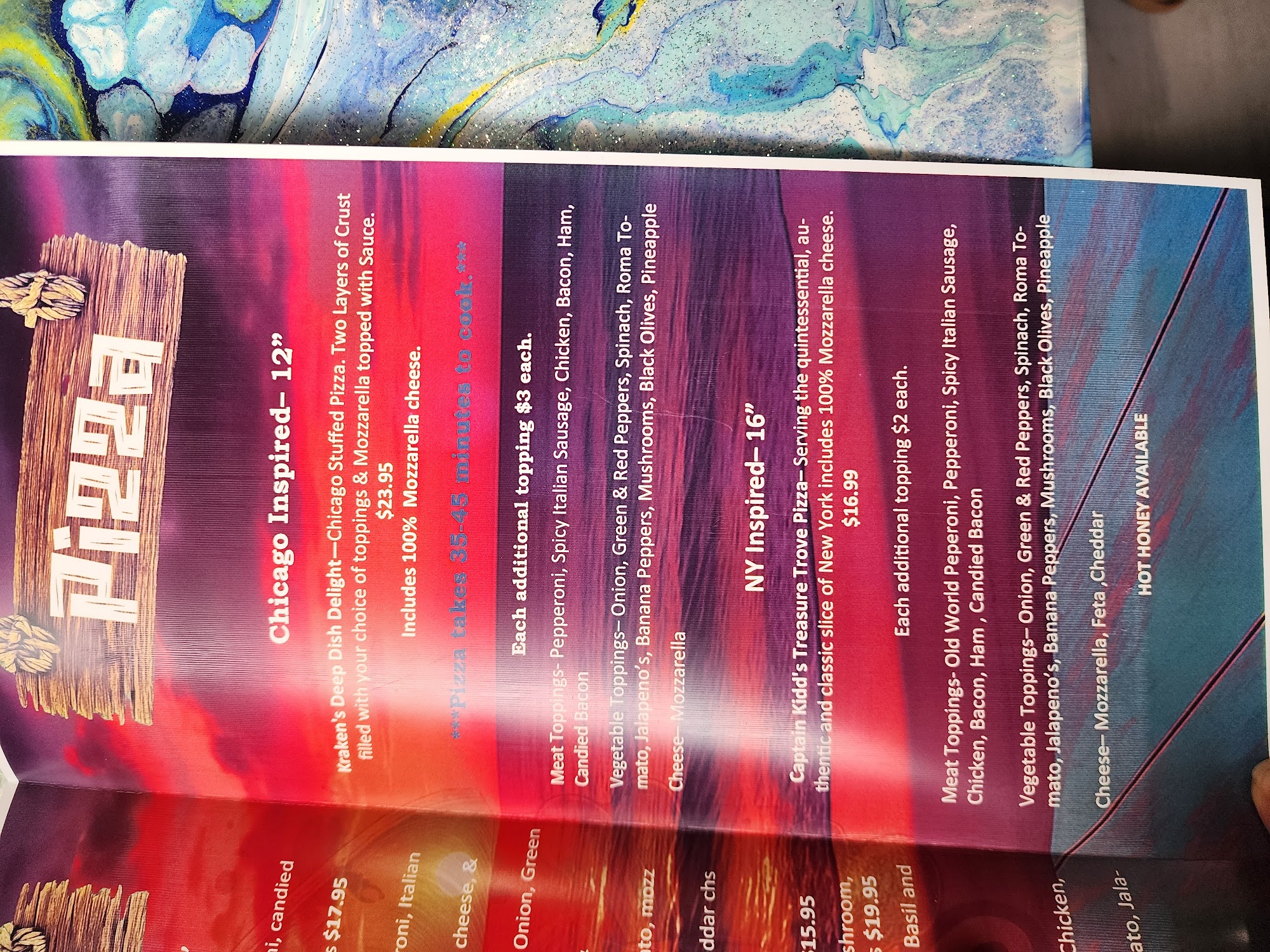 Scallywags Pizza Menu