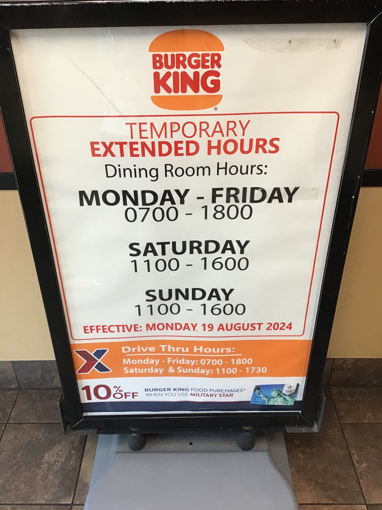 Burger King Menu