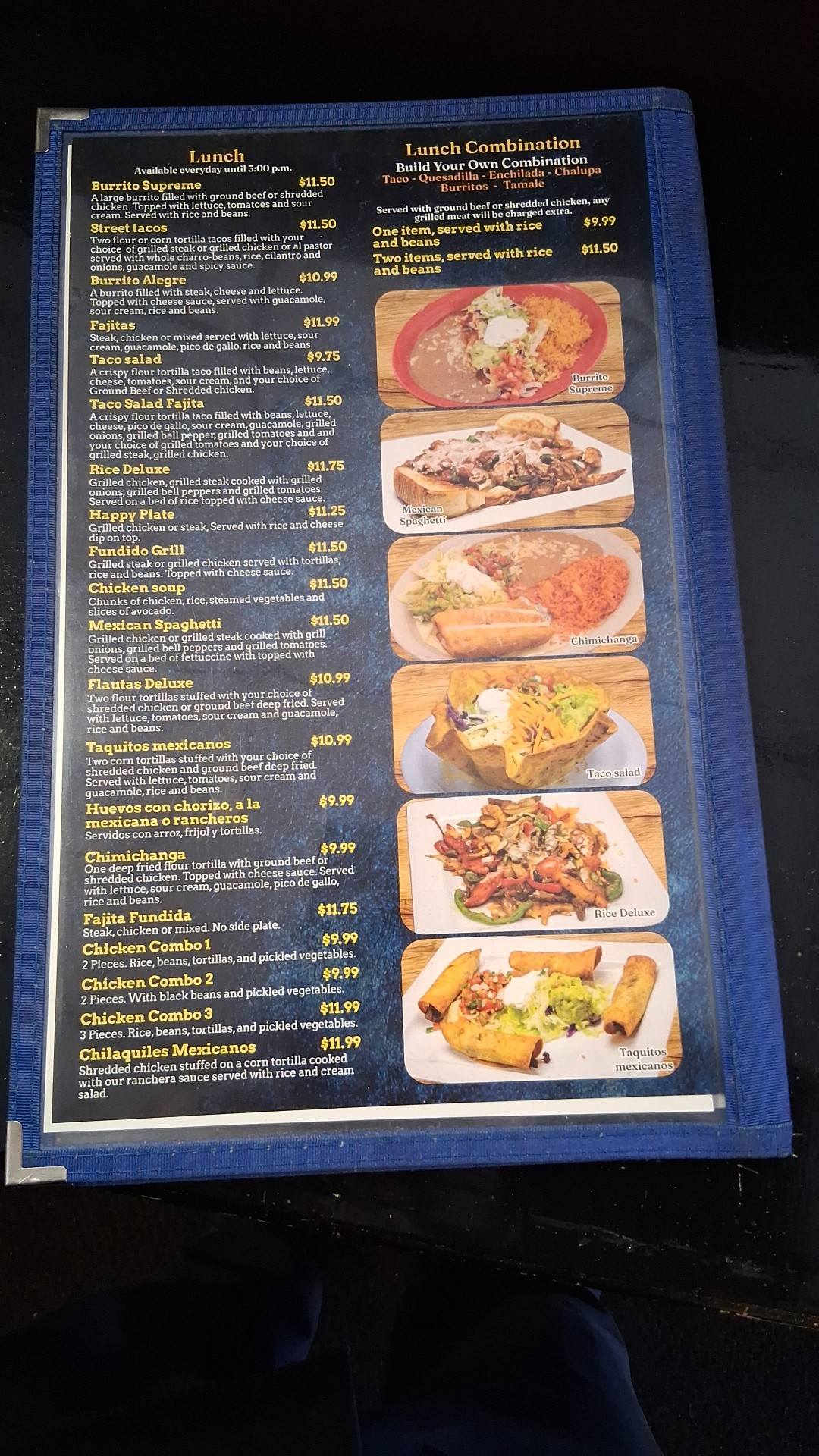 Krazy Chicken Menu