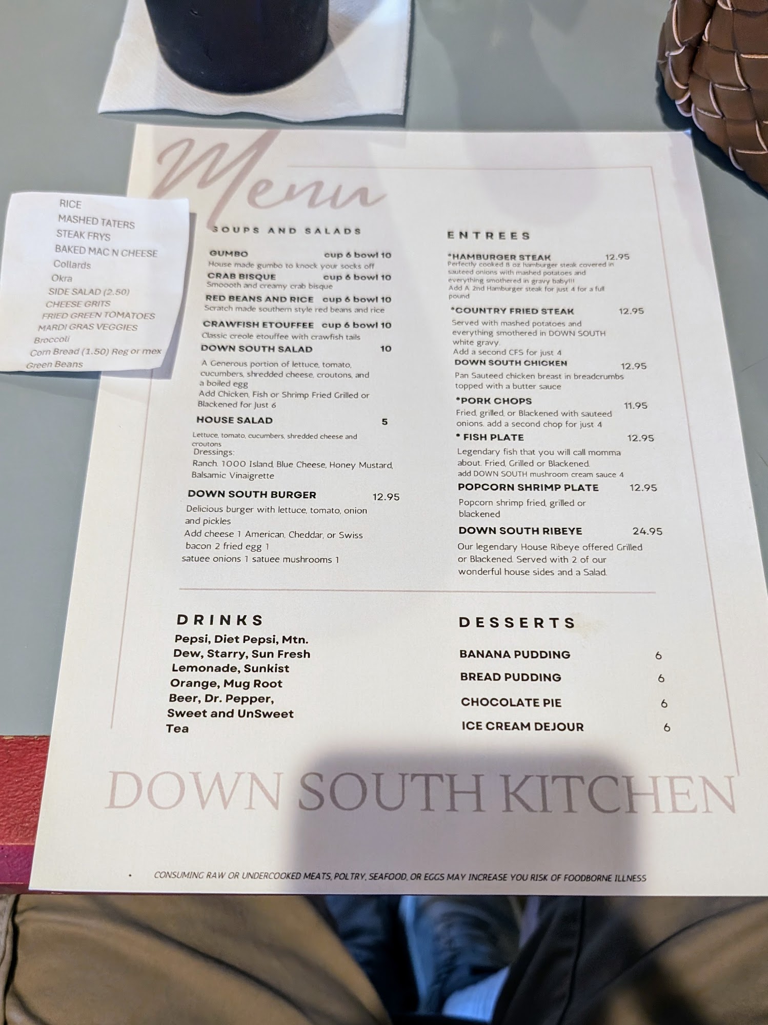 Down South Kitchen Menu