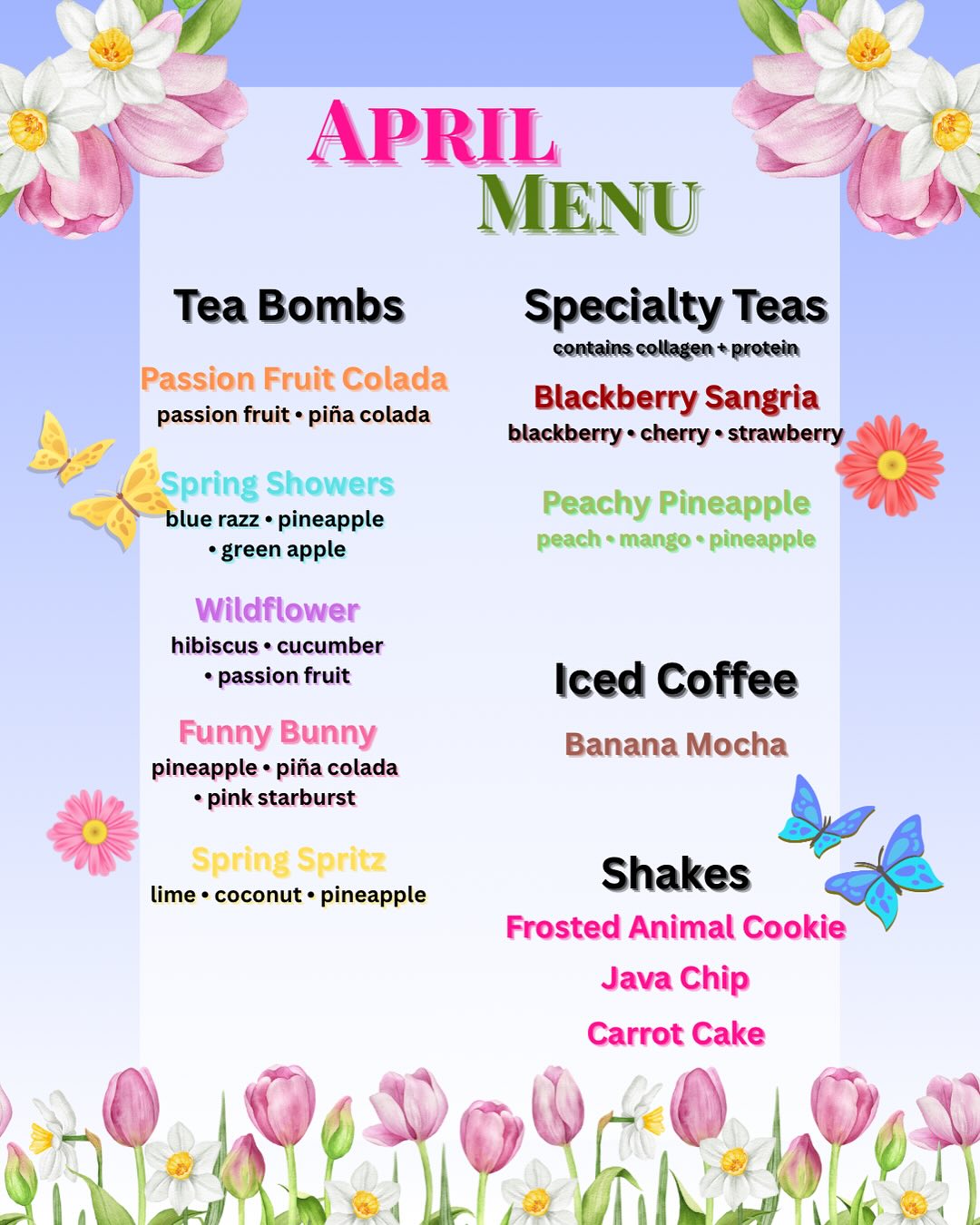 Haleyville Nutrition Menu