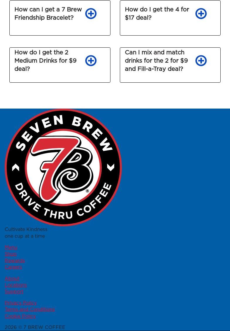 7 Brew Coffee Menu